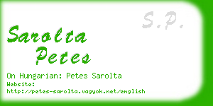 sarolta petes business card